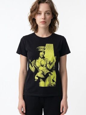 CARDI B | Graphic Rap Tee Black Short Sleeve Shirt Size Small